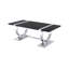 Ensemble de table de style contemporain 3 pièces 1 table basse 2 tables de bout en acier inoxydable à finition tréteaux-756092428