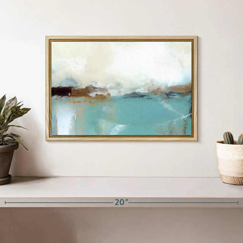 Giard Foggy Morning, 13" X 9", Floating Frame Natural Wood
