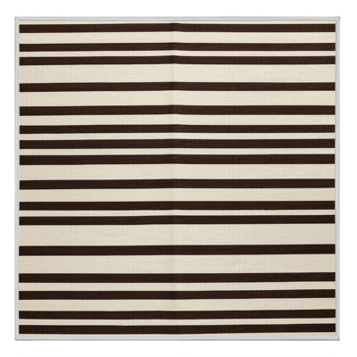 Machine Washable Horizontal Stripes Beige Area Rug