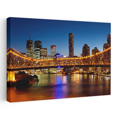 Pont sur une rivière, pont, Brisbane, rivière, Brisbane, Queensland, Australie, architecture contemporaine abstraite, art urbain