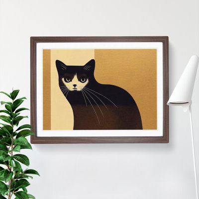 XH1022-6846X Peachy Cat Abstract - Picture Frame Print