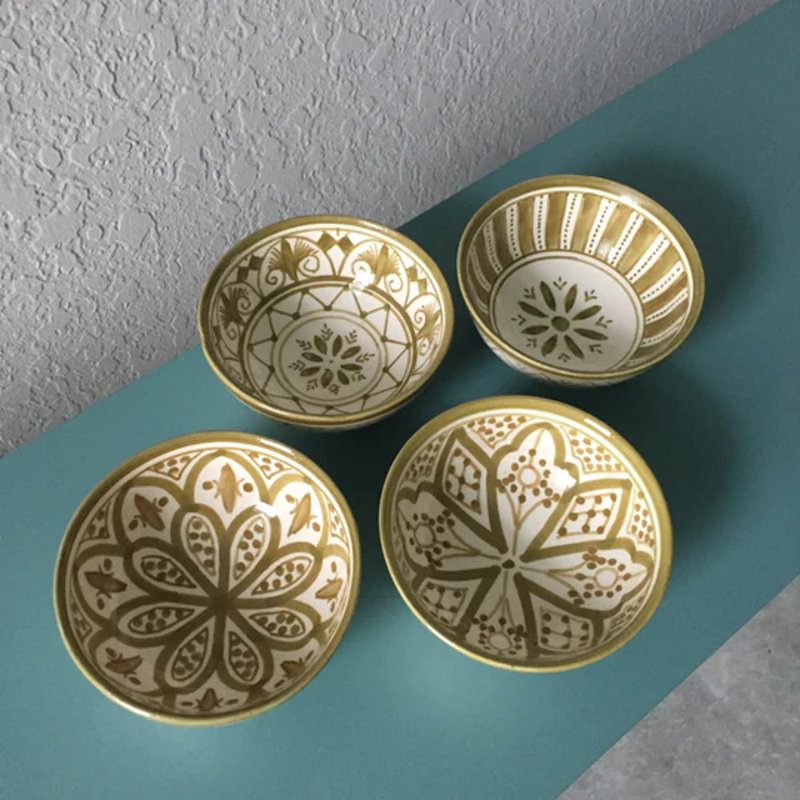 4 Piece Dining Bowl Set, Olive
