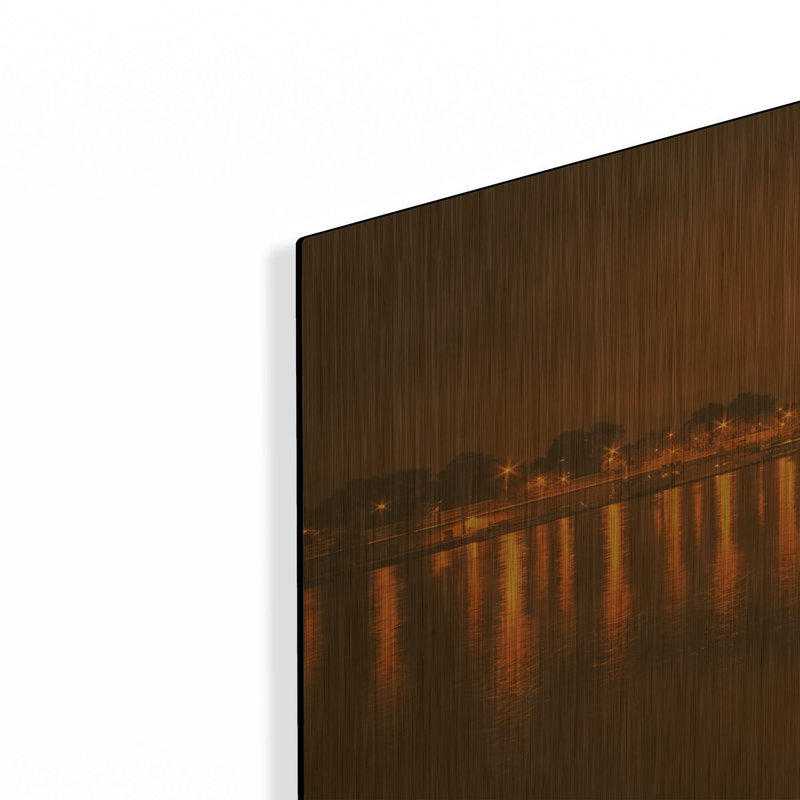 «Paris Lost Boat» par Sebastien Lory, art mural en métal doré, 24 po x 12 po, 24 po x 12 po
