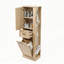 Grande armoire de rangement moderne de 68 pouces avec compartiment inclinable et tablettes réglables, finition bois naturel