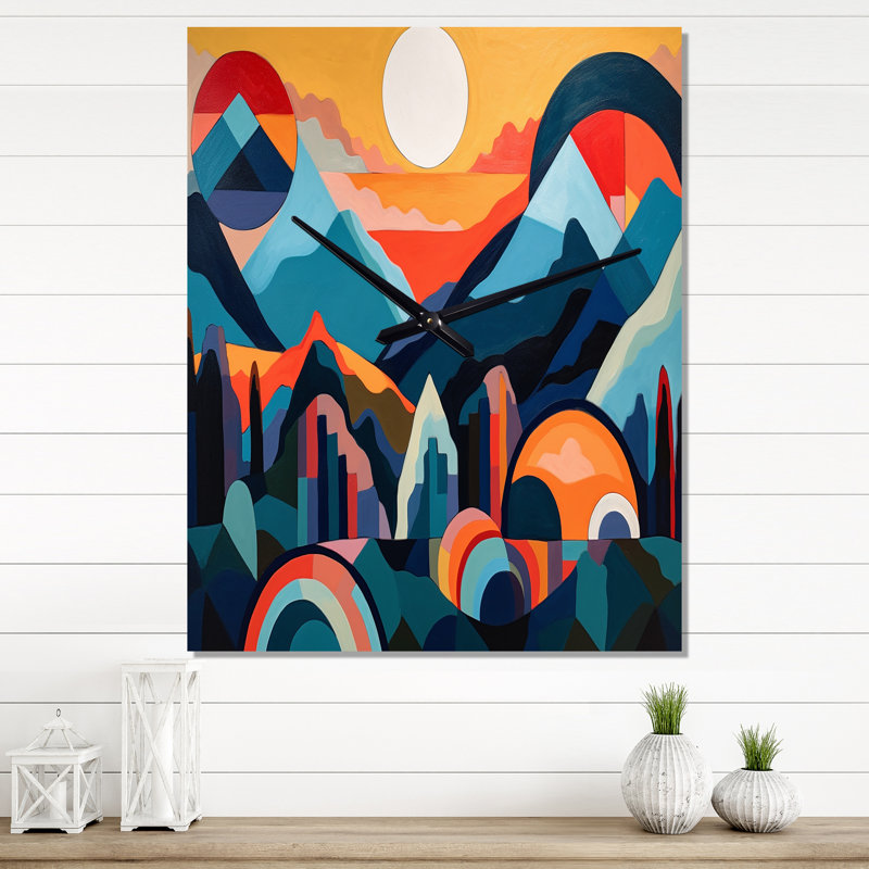Irmgard - Horloge murale abstraite Mid-Century, H 40 po x l 30 po x P 1 po