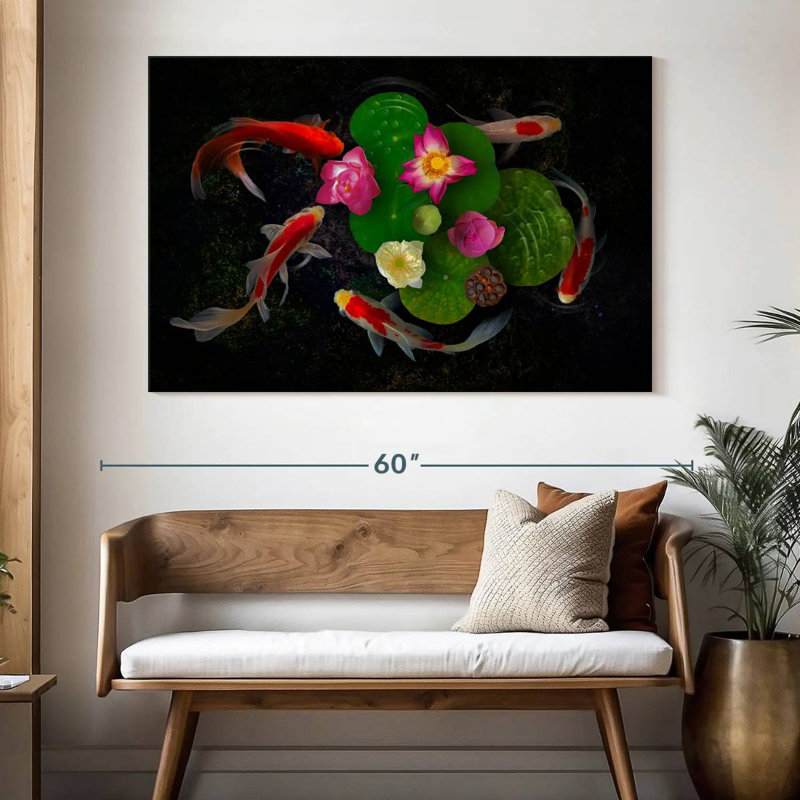 Flowery Koi Pond, 34" H x 51" W