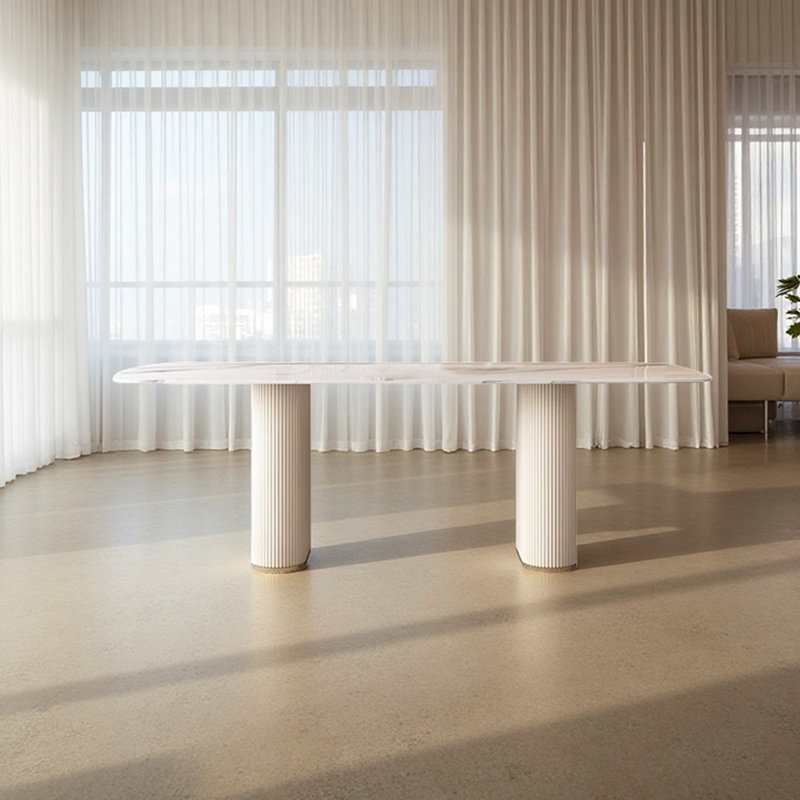 Table de salle à manger moderne de style crème simple, H 29,53 po x L 55,12 po x l 27,56 po