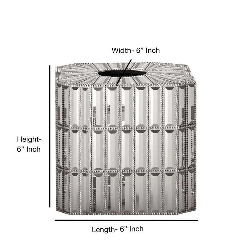 Glitz Tissue Box Cover, Chrome