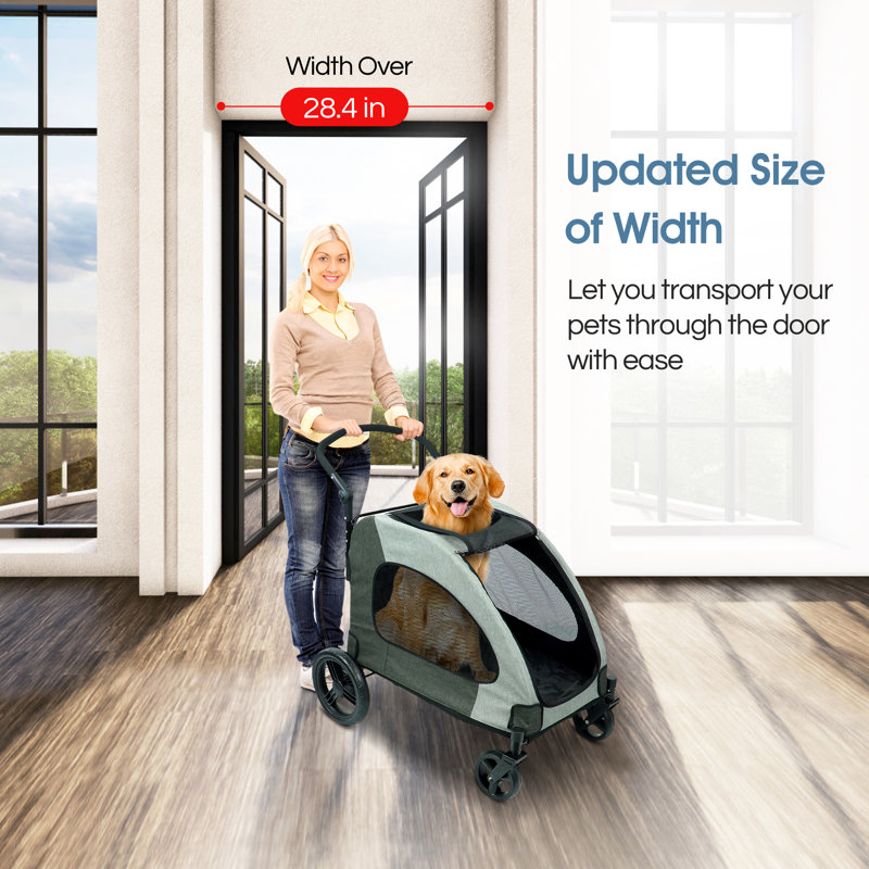 Dog Stroller For Medium And Large Dogs Folding Pet Cat Stroller