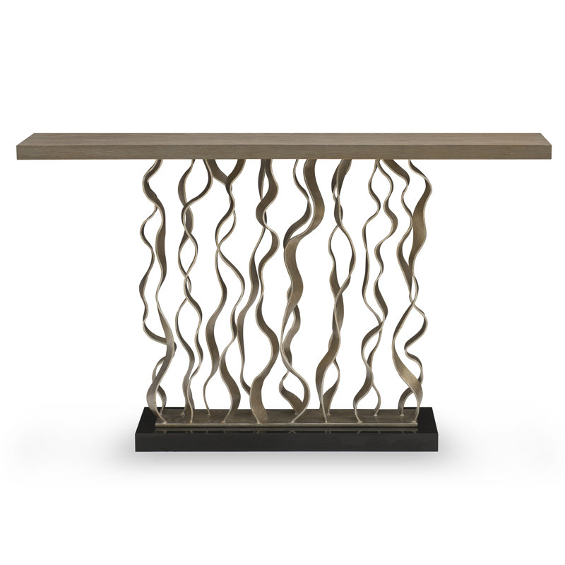 Waves 54'' W Solid Wood Console Table