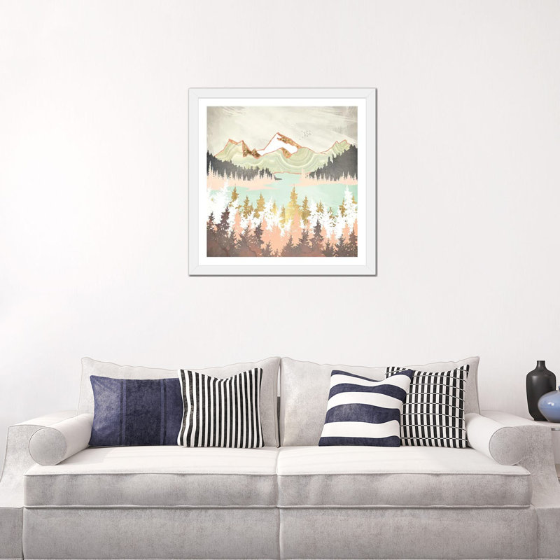 Winter Bay - impression d'art graphique, Papier encadré blanc, Blanc, H 24 po x l 24 po x p 1 po