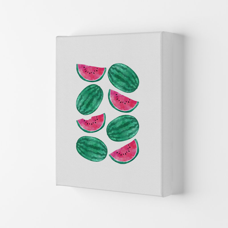 Watermelon Crowd - Print, 84.1cm H x 59.4cm W x 4cm D, Wrapped Canvas