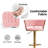 Pink Velvet Swivel Bar Stool Set of 4, Modern Adjustable Height Barstools with Golden Metal Base for Kitchen Island-1144765668-1146756353