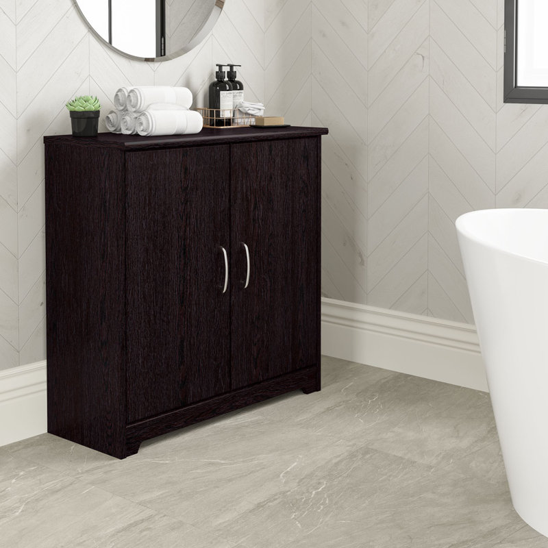 Cathren Bathroom Storage Cabinet, Espresso Oak