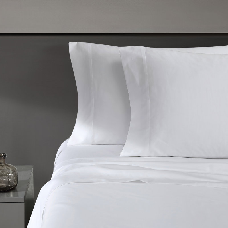 800 Thread Count Cotton Blend Sheet Set, White, King Sheet Set with 2 Pillowcases