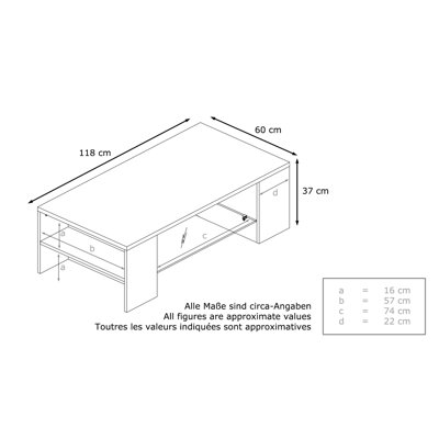 Alldredge Mazzone Coffee Table with Storage Space