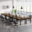 Bureau de direction - table d'ordinateur industrielle rustique avec plateau en bois épais, grand bureau avec cadre en métal et dosseret pour le bureau à domicile, le poste de travail ou le bureau