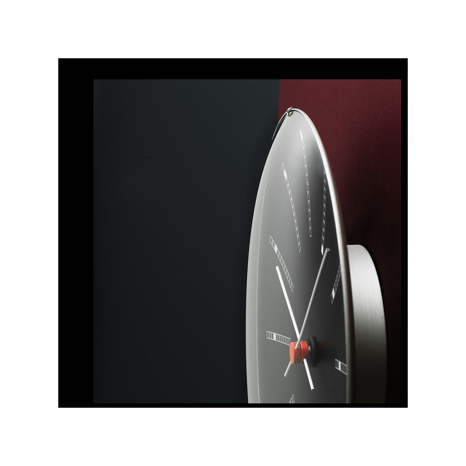 Bankers Metal Wall Clock, Black/White/Red, Large