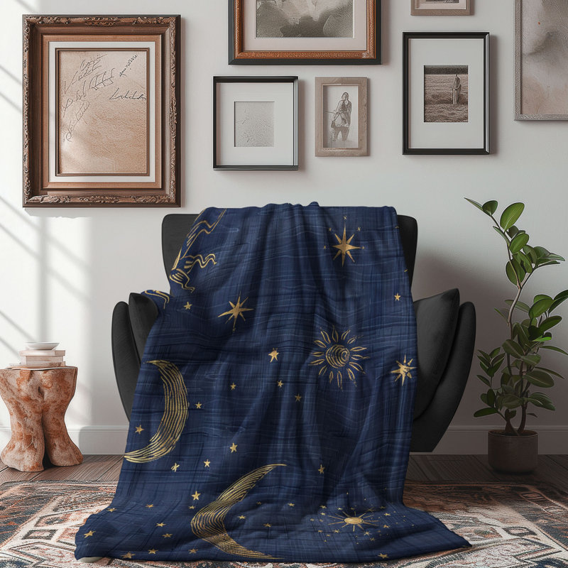 Heavenly Motifs - 1 pièce Sherpa Premium, L 80 po x l 60 po