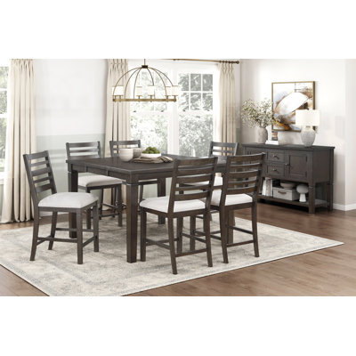 Ensemble de table et chaises de salle à manger à hauteur de comptoir 7 pièces Classic