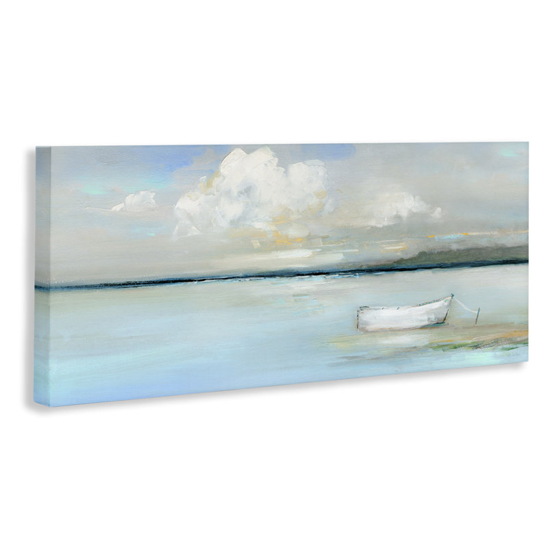 «Quiet Boat Docked Canvas» par Sally Swatland, H 17 po x l 40 po