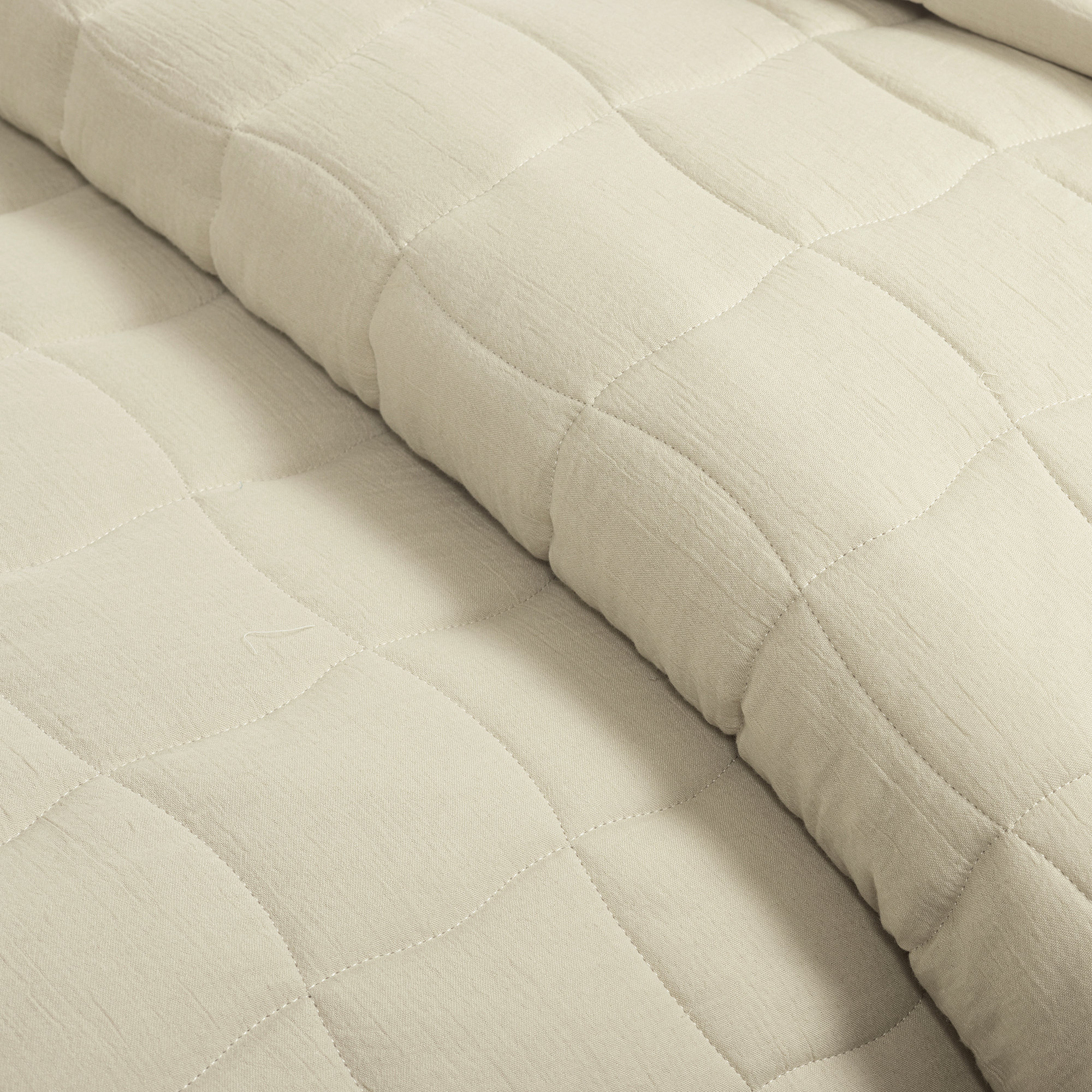 Cloud Gauze Quilt 3Pc Set, King Quilt + 2 King Shams, Beige