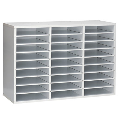 AdirOffice Manufactured Wood Compartment Mailroom Literature Organizer