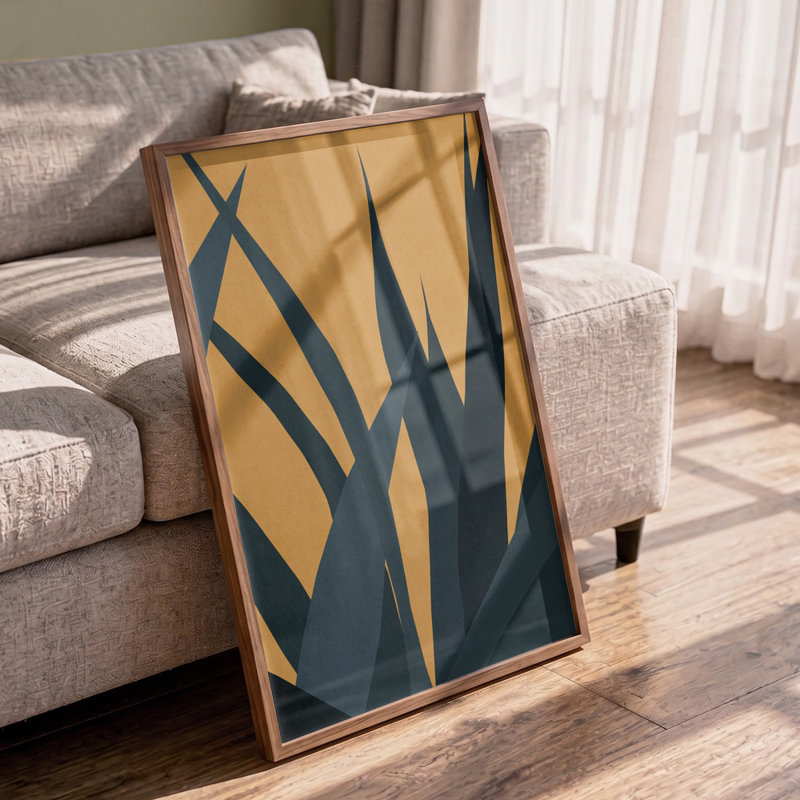 Warm Desert Foliage Print by Other Artist, 12 × 18, Framed Print, Black