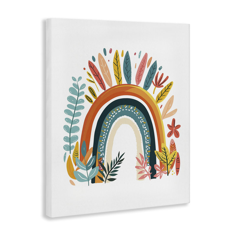  Art mural Boho Rainbow Blooms par LSR Design Studio, H 40 po x l 30 po