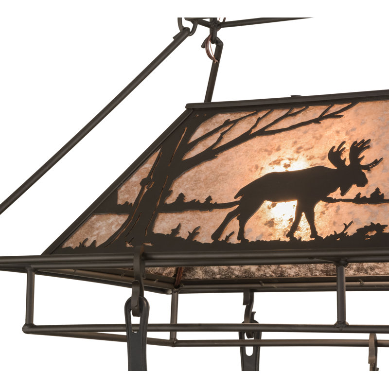 Moose at Lake Handcrafted Hanging Pot Rack, Oil Rubbed Bronze