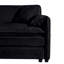Modulaire surdimensionné avec 3 repose-pieds et coussins, pour un salon, un appartement. Revêtement en chenille, noir. Coussins de lit modernes, fonctionnels et modulaires-312700637