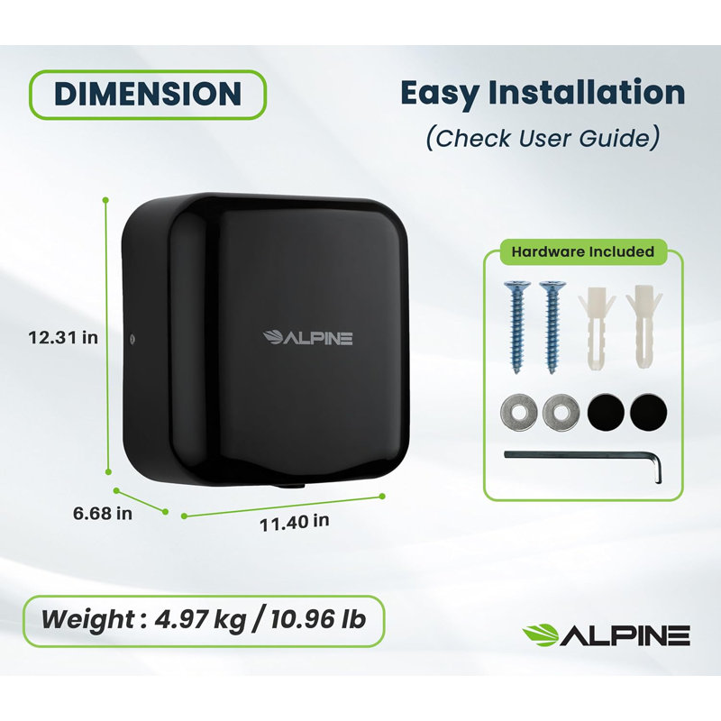 110 Volt Hand Dryer in Black