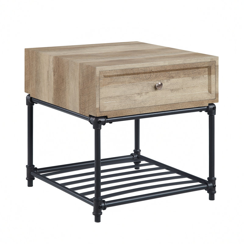 Jeroen Marble Top End Table with Storage