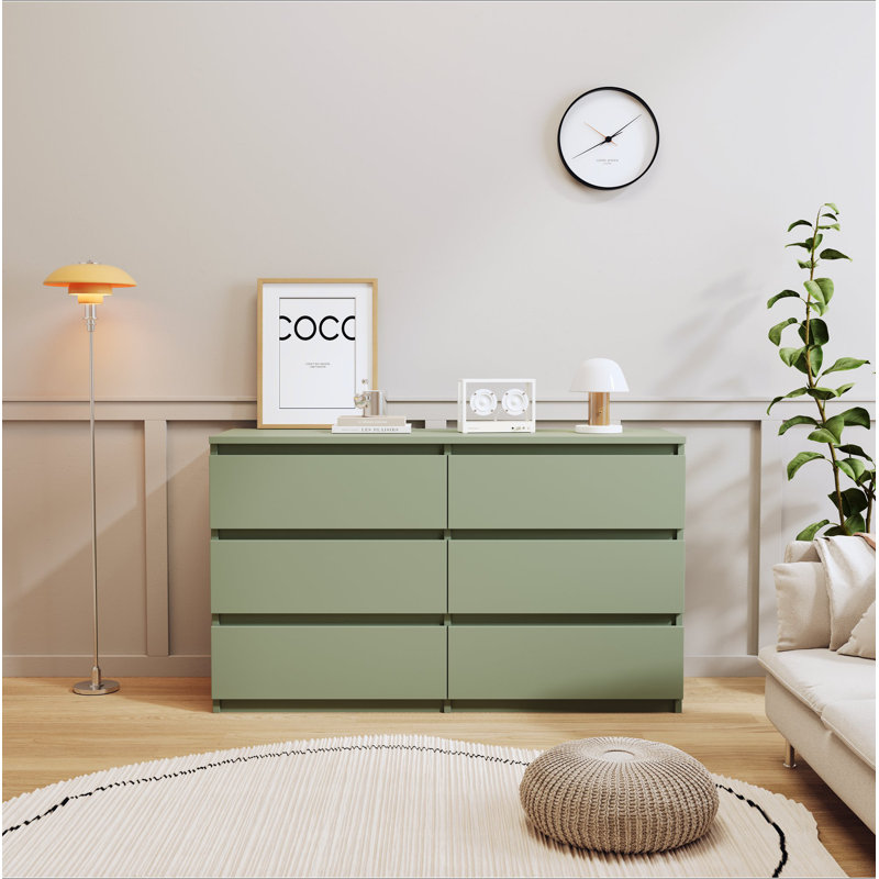 Grande commode 6 tiroirs, Vert
