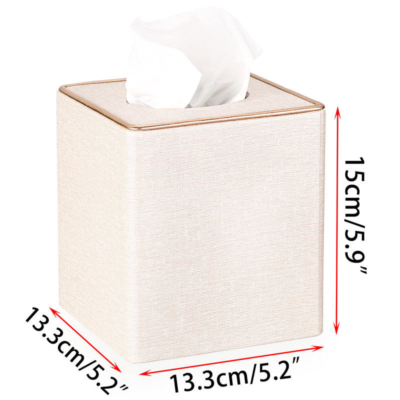 Couvre-boîte à mouchoirs carré en lin - Porte-boîte à mouchoirs en forme de cube avec fond magnétique