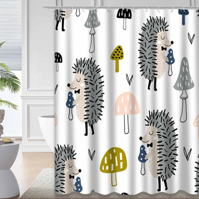 Rideau de douche coloré avec 12 crochets