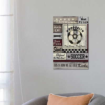 Soccer Goal 1 Piece Wrapped Canvas Wall Art