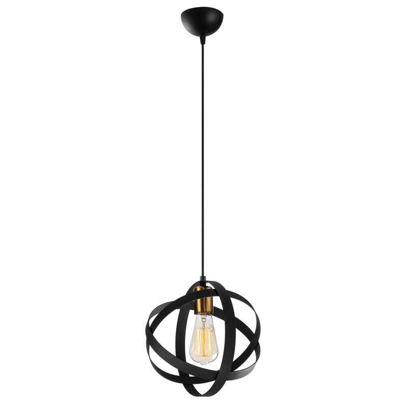 Luminaire suspendu géométrique 1 lumière Kason, Noir / antique, 2 lumières