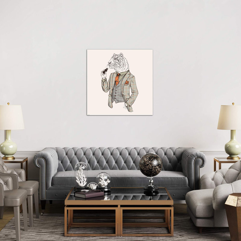 Tiger-Man by GraphINC - Wrapped Canvas Print, 45.72 cm H x 45.72 cm W x 1.91 cm D