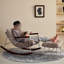 Chaise berçante confortable en chenille amovible-106871288