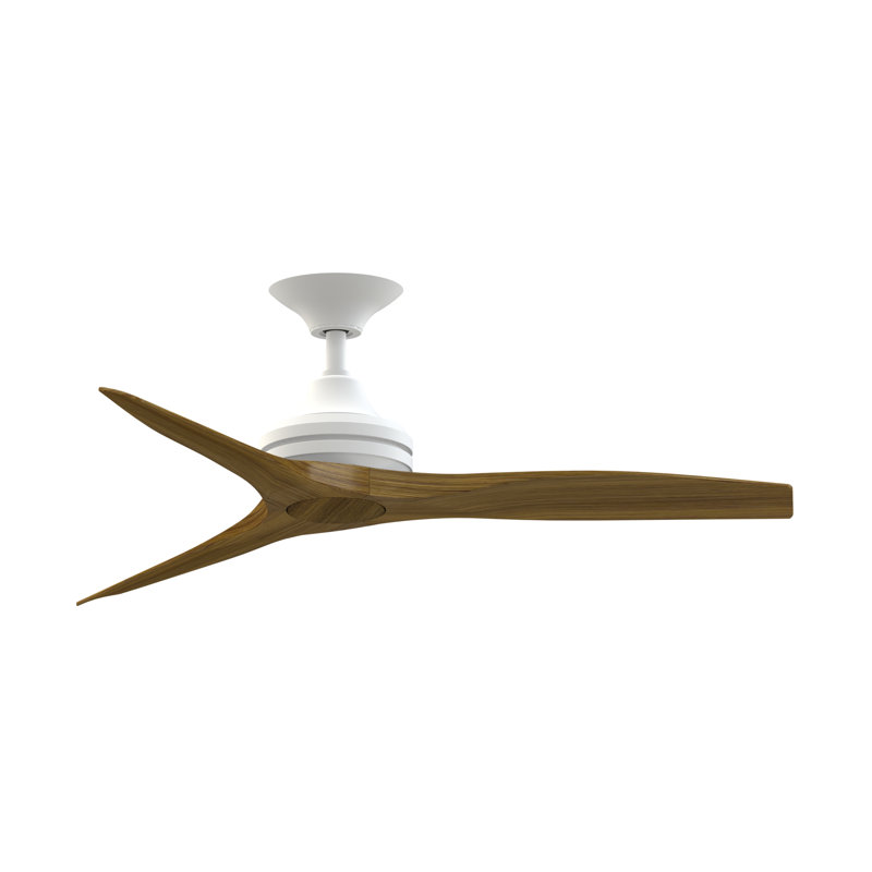 Spitfire 48 inch Indoor/Outdoor Ceiling Fan - Matte White with Koa blades, Matte White, Koa