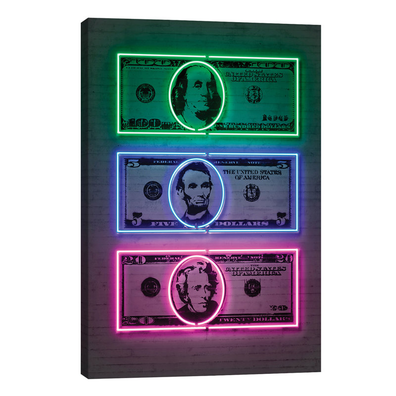 Dollars by Octavian Mielu - Wrapped Canvas Painting, 152.5 cm H x 101.5 cm W