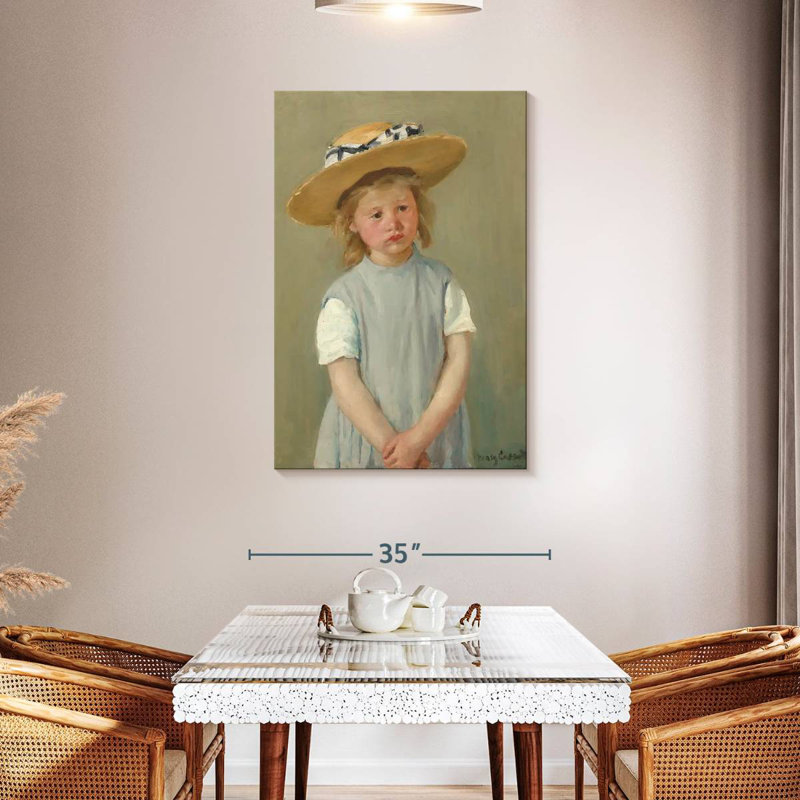 Leisha enfant dans un chapeau de paille 1886, H 45 po x l 30 po