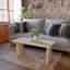 Table basse rectangulaire moderne en bois massif - Finition naturelle ou noyer, table basse en bois pour le salon-657541358