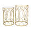 Ensemble de deux tables gigognes rondes en acier et miroir de 25 po