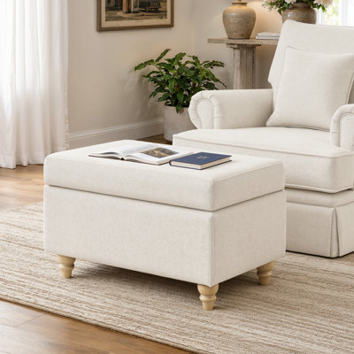 Mercury 30"W Modern Rectangle Upholstered Storage Ottoman Bench For Living Room, Bedroom, Office
