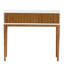 Console Mid-Century moderne, 1 tiroir, en bois Bayur deux tons pour le salon - naturel / blanc