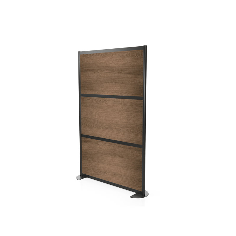 Cloison 3 panneaux autoportante, Brun, Noir, H 78 po x l 52,2 po x P 13 po