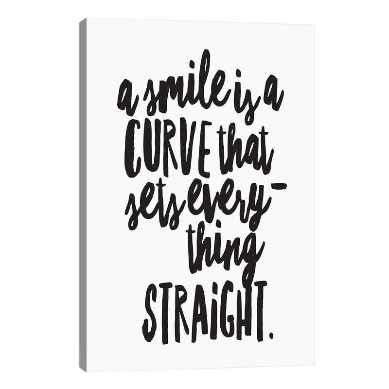 A Smile Is A Curve - Wrapped Canvas Print, 66.04 cm H x 45.72 cm W x 1.91 cm D