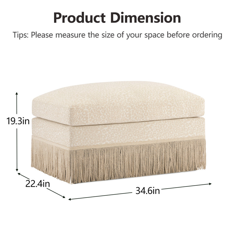 Repose-pieds en chenille léopard - café beige, Beige/Brown